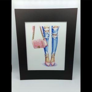 Jeans Fashion Art Print 11x14 inch